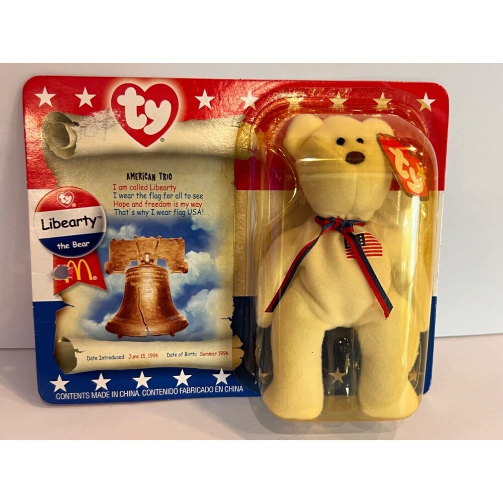 TY Sealed McDonald's Vintag Beanie Baby "Libearty" The Bear 2000 Collectible